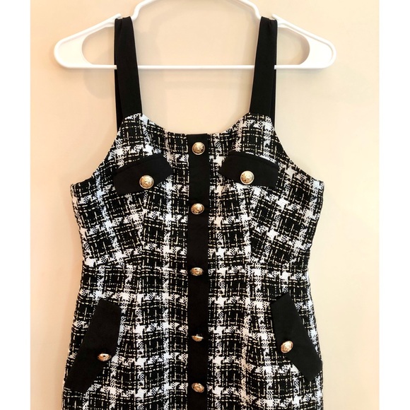 Ivory and Chain Brooke Tweed Black and White Dress - Picture 9 of 13